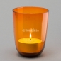 Preview: Windlichtglas Ethno, H 12 x Do 9 cm, Orange