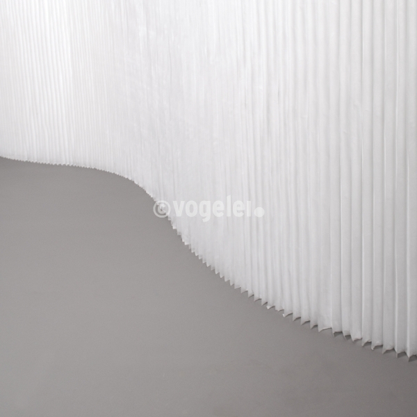 Paravent Rush, textil, H 244 x B 450 cm, Weiss