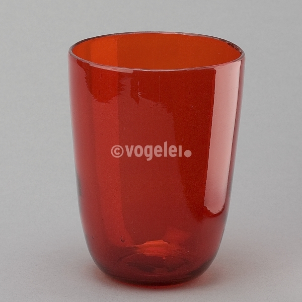 Windlichtglas Ethno, H 12 x  Do 9 cm, Rot