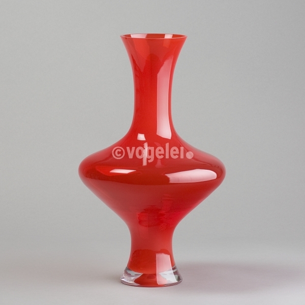 Vase Loulou, Glas, H 40 cm, Rot transparent