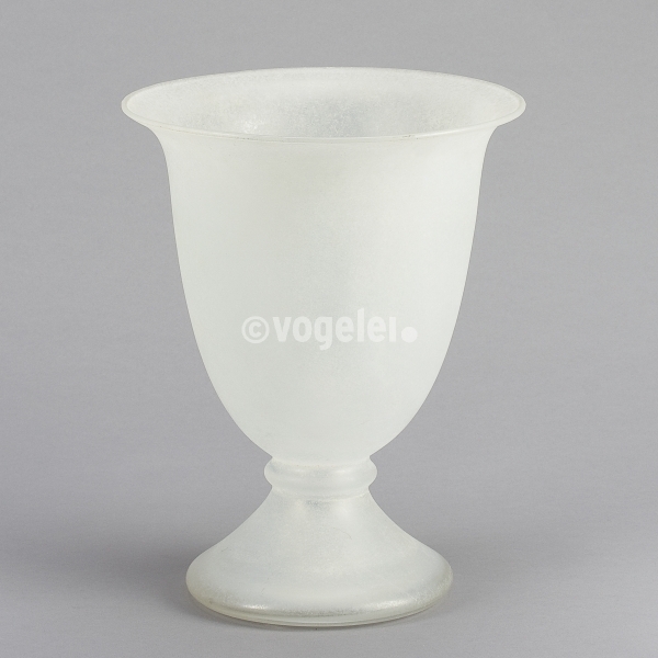 Vase, Glas, sandgestrahlt, H 34 x Do 28 cm, Weiss