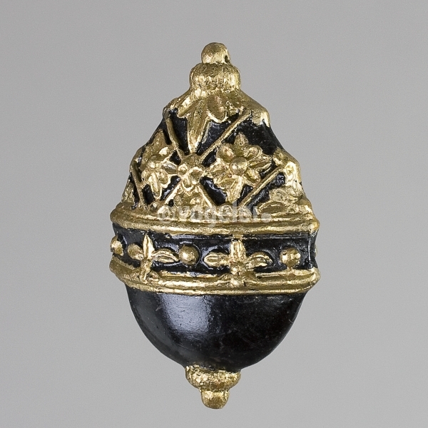 Ornament klein, 10 cm, Schwarz/Gold