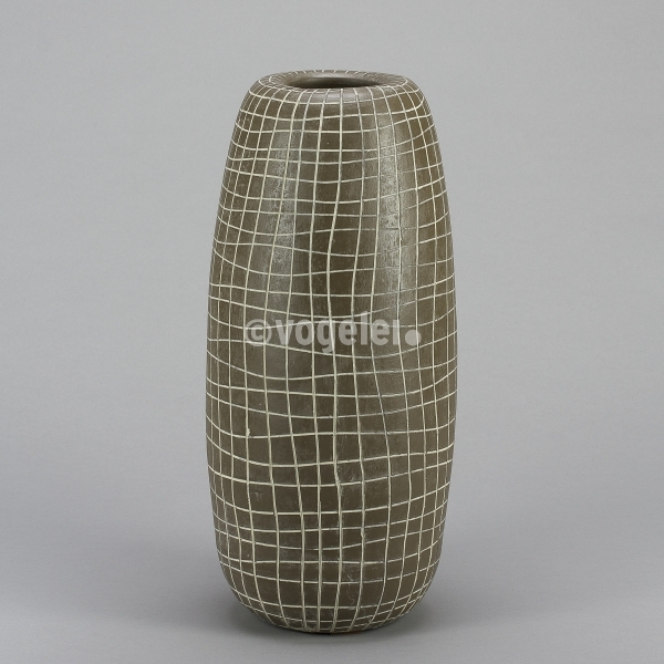 Vase Net, H 45 x D 18 cm, Keramik, Braun/Natur