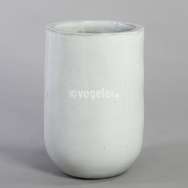 Kübel Keramik, H 45 x D 31 cm, Weiss