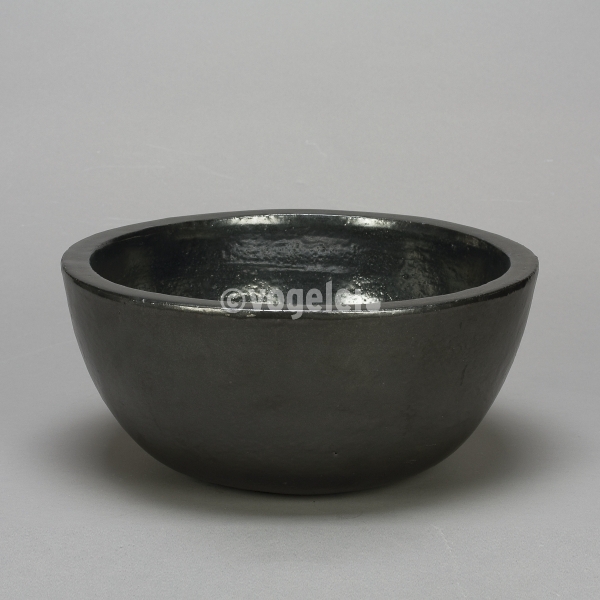 Schale Keramik, H 18 x D 37 cm, Schwarz