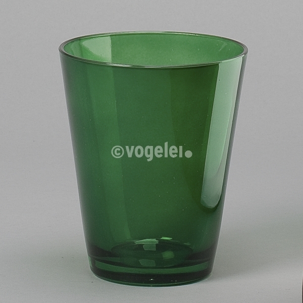 Glas konisch, H 17 x Do 14 cm, Grün transparent