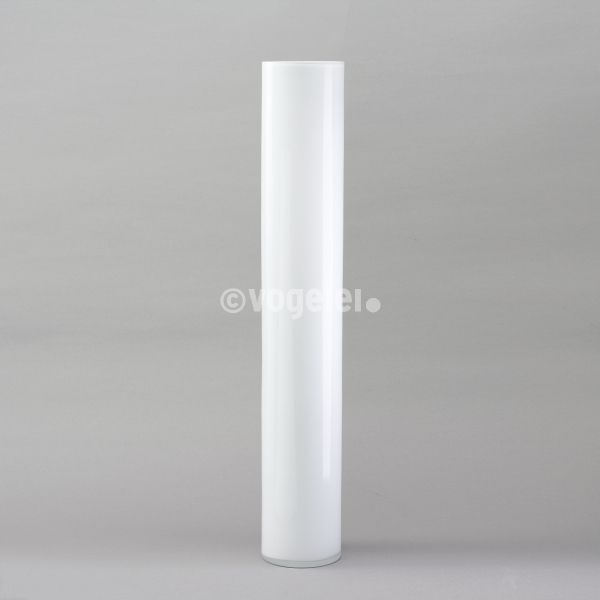 Glaszylinder, H 100 x D 15 cm, Weiss-opal