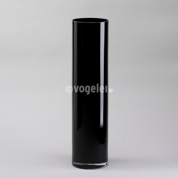Glaszylinder, H 60 x D 15 cm, Schwarz-opal
