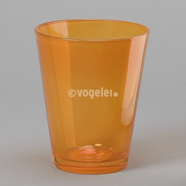 Glas konisch, H 17 x Do 14 cm, Dark Orange transp.