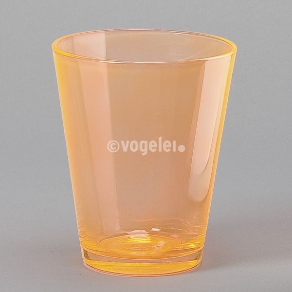 Glas konisch, H 17 x Do 14 cm, Orange floureszent