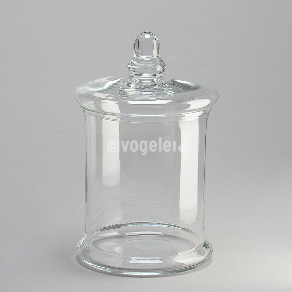 Deckeldose Bisquit, Glas, H 30 x D 19 cm, Klar