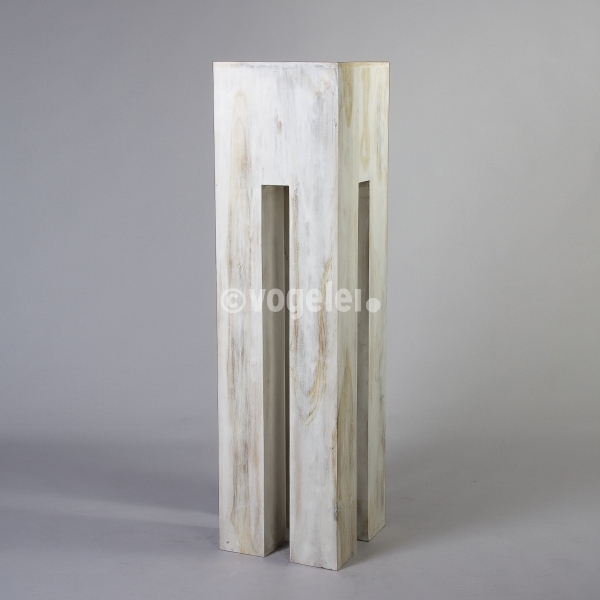 Hochtisch Cube, Holz, H 170 cm, Weiss gewischt