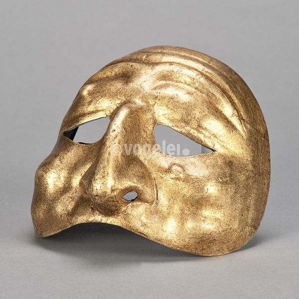 Venezianische Maske Pulcinella, Gold