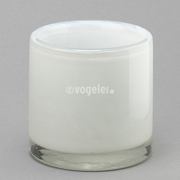 Teelichtglas Lounge, H 7 x D 7 cm, Weiss