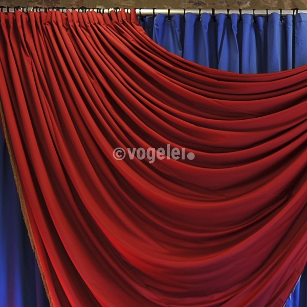 Vorhang, Satin CS, ca. H 340 x B 510 cm, Rot