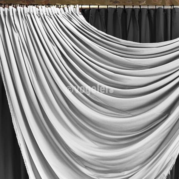Vorhang, Satin CS, ca. H 570 x B 520 cm, Weiss