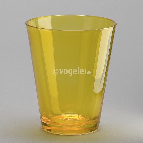 Glas konisch, H 17 x Do 14 cm, Dotter transparent