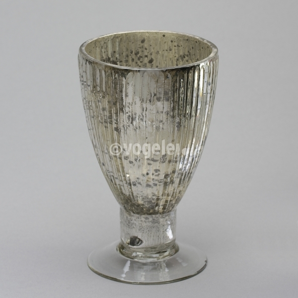 Vase, Bauernsilber, Glas, H 17 x D 10 cm, Silber