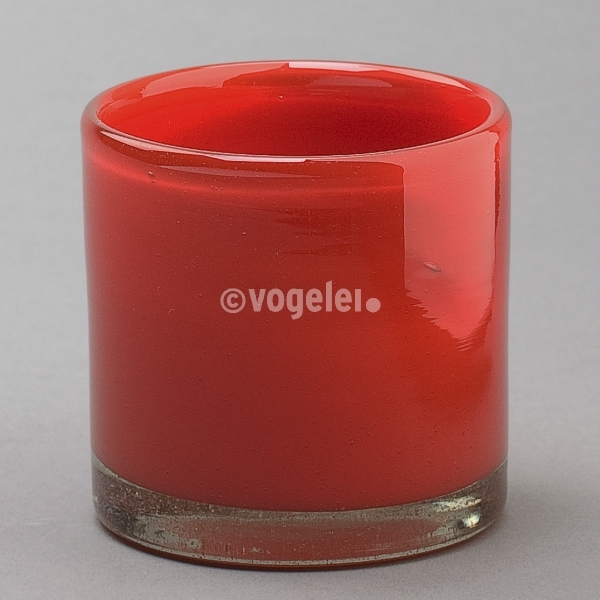 Teelichtglas Lounge, H 7 x D 7 cm, Rot