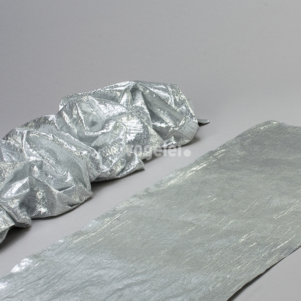 Tischdrapierung, Crushed Silber, L 280 x 30 cm