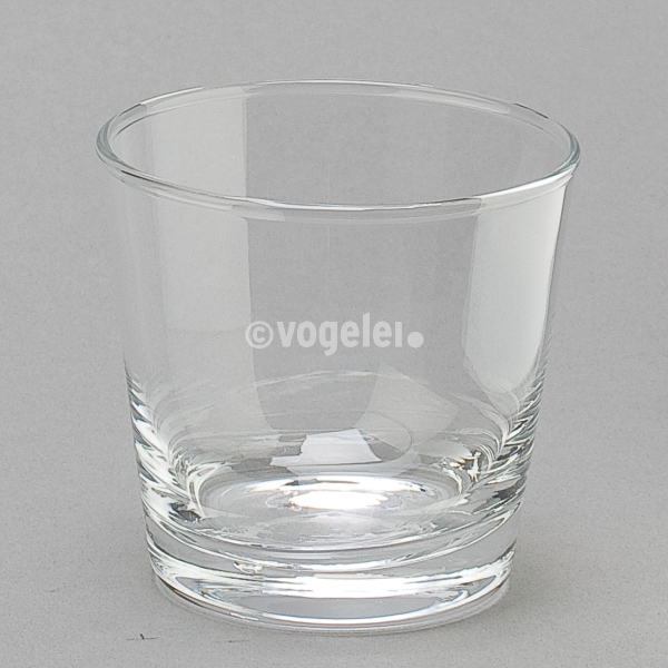 Teelichtglas konisch, H 6,5 x Do 7 x Du 6 cm, Klar