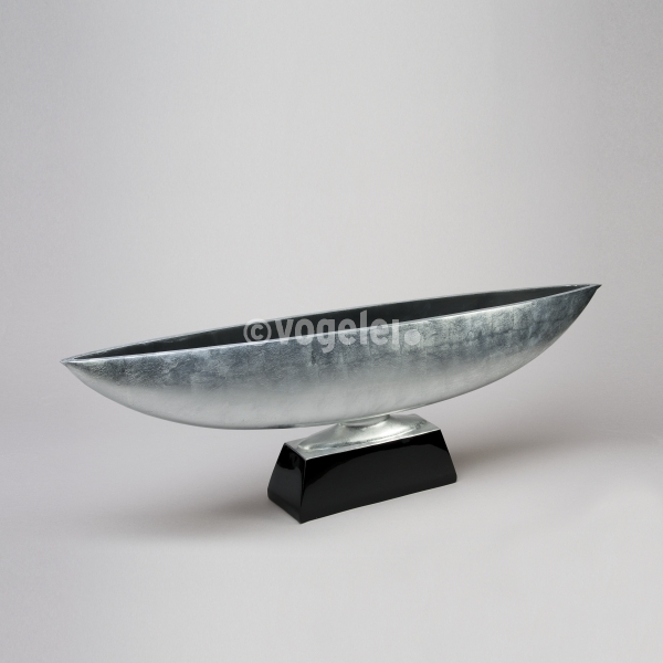 Pflanzgefäss Ellipse, L 92 x H 28,5 cm, Silber
