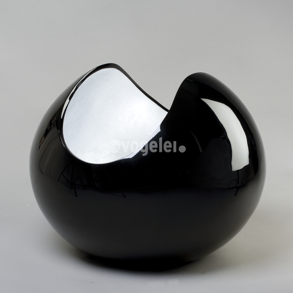 Pflanzgefäss, Black Bowl, H 50 x D 60 cm, Schwarz
