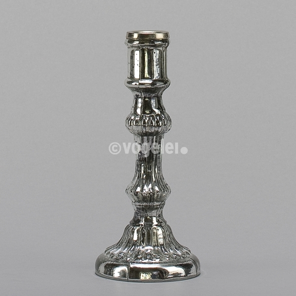 Leuchter 1-armig, H 19,5 cm, Antik-Silber