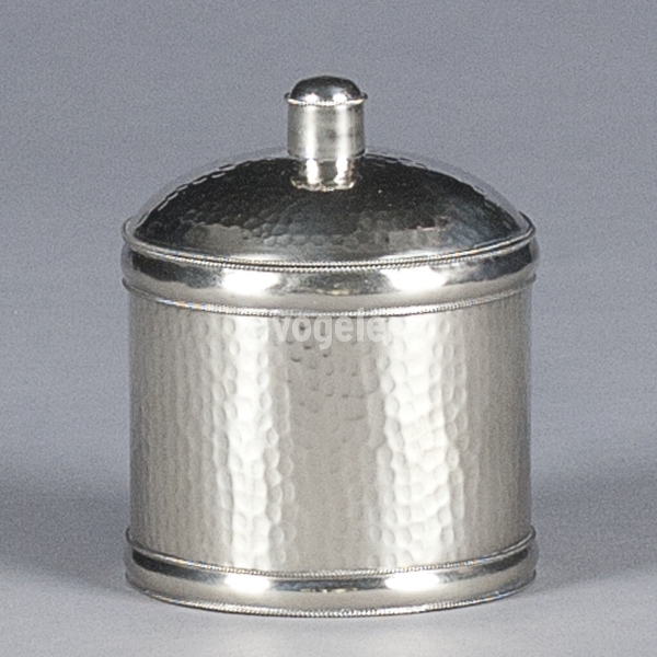 Dose mit Deckel M, Metall, D 9 x H 11 cm, Silber
