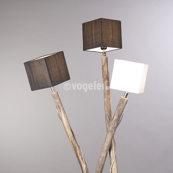 Stick Lamp, H 190 cm, Holz Natur / Schwarz