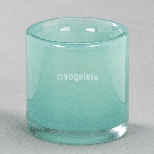 Teelichtglas Lounge, H 7 x D 7 cm, Jadegrün