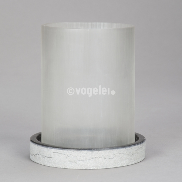 Windlicht Tealight Large, H 20 cm, Klar/Struktur