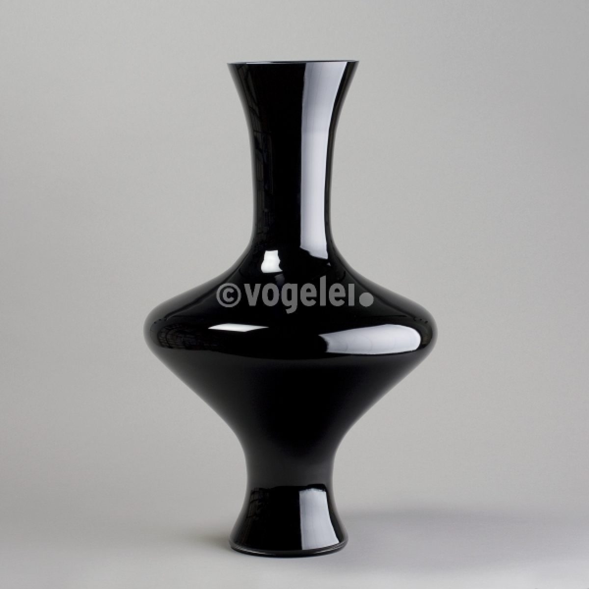 Vase Loulou maxi, Glas, H 60 cm, Schwarz-Opal