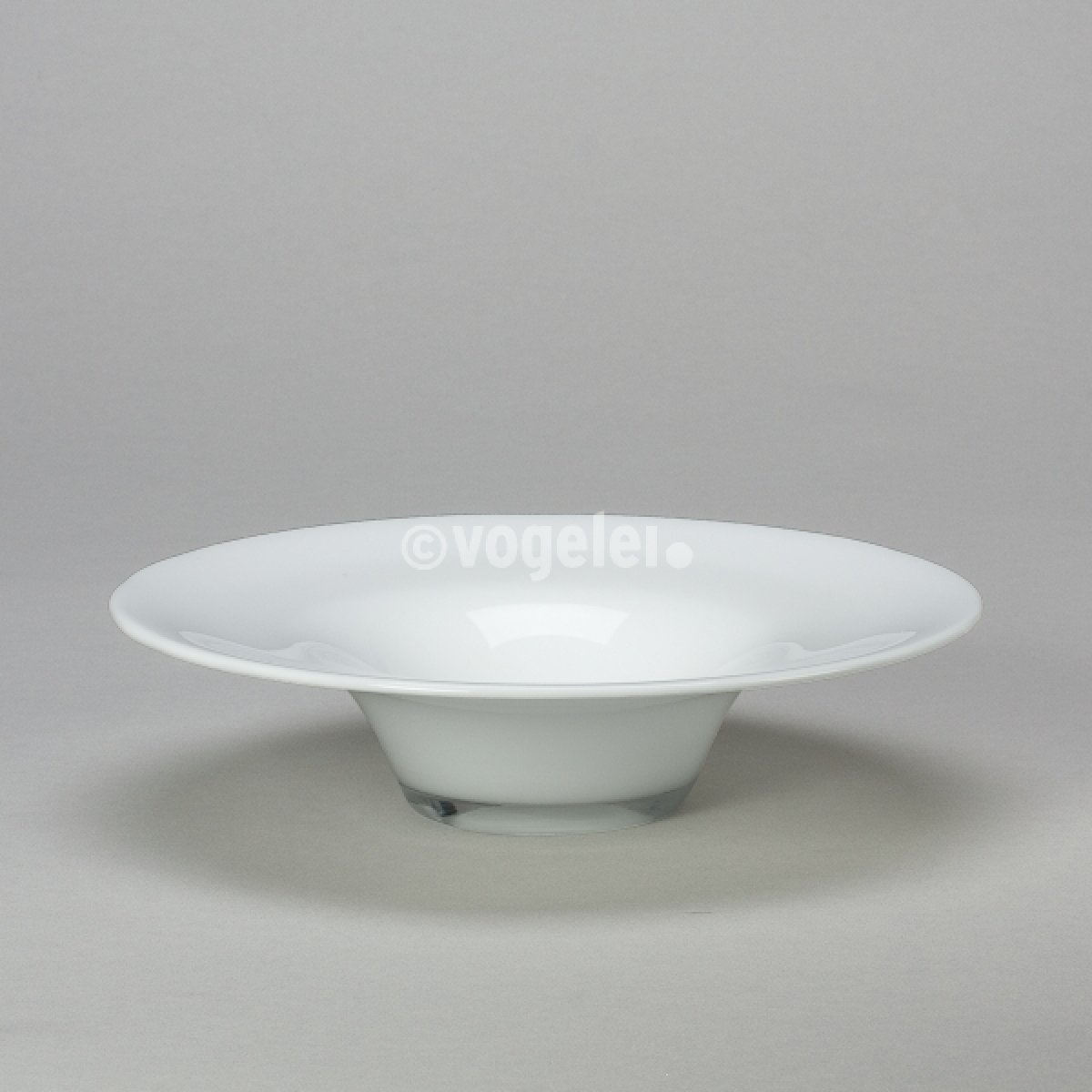 Schale Biba klein, Glas, D 30 cm x H 8 cm, Weiss