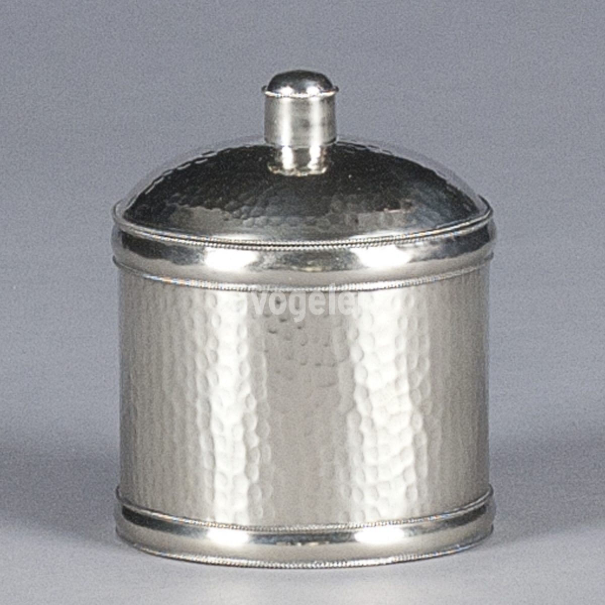 Dose mit Deckel M, Metall, D 9 x H 11 cm, Silber