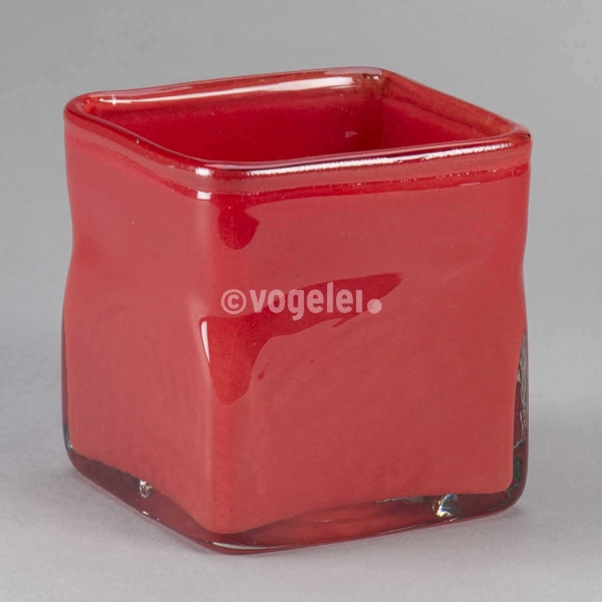 Glashafen, quadratisch, 12 x 12 x 12 cm, Rot